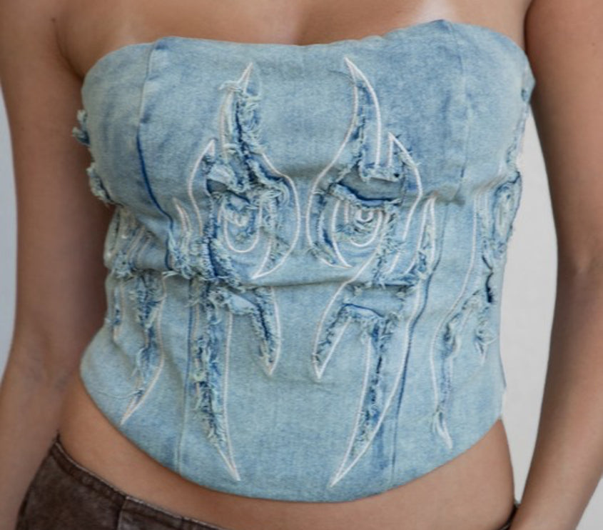 Delta Diva Denim Corset Top