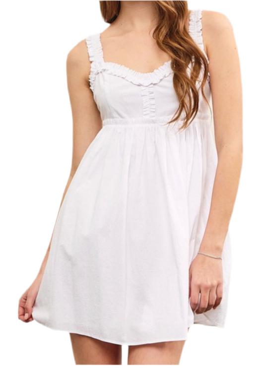 Elisa Shirring Strap Dress - Diva Dolls Boutique