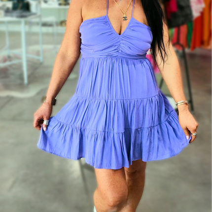 Millie Tiered Halter Mini Dress - Diva Dolls Boutique