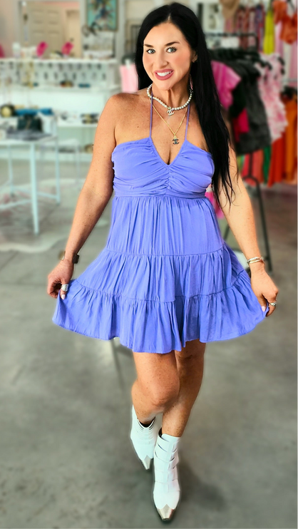 Millie Tiered Halter Mini Dress - Diva Dolls Boutique