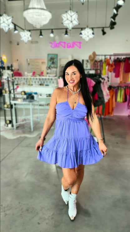 Millie Tiered Halter Mini Dress - Diva Dolls Boutique