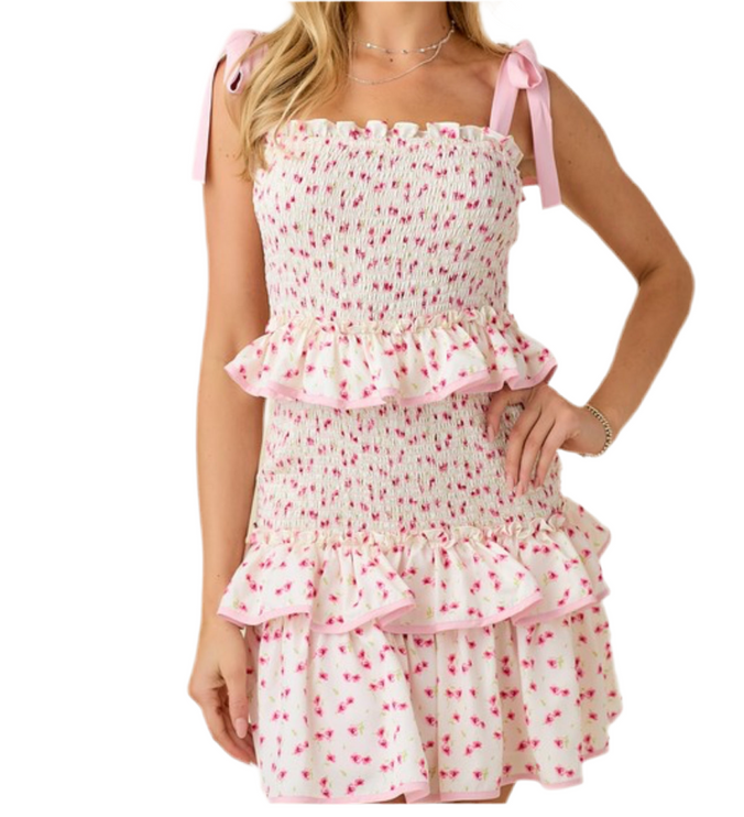 Fancy Floral Dress - Diva Dolls Boutique