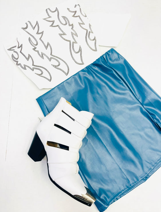 Game Day Faux Leather Slit Skirt - Diva Dolls Boutique
