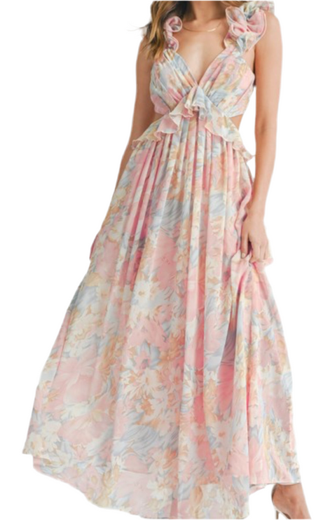 Florida Floral Maxi Dress - Diva Dolls Boutique