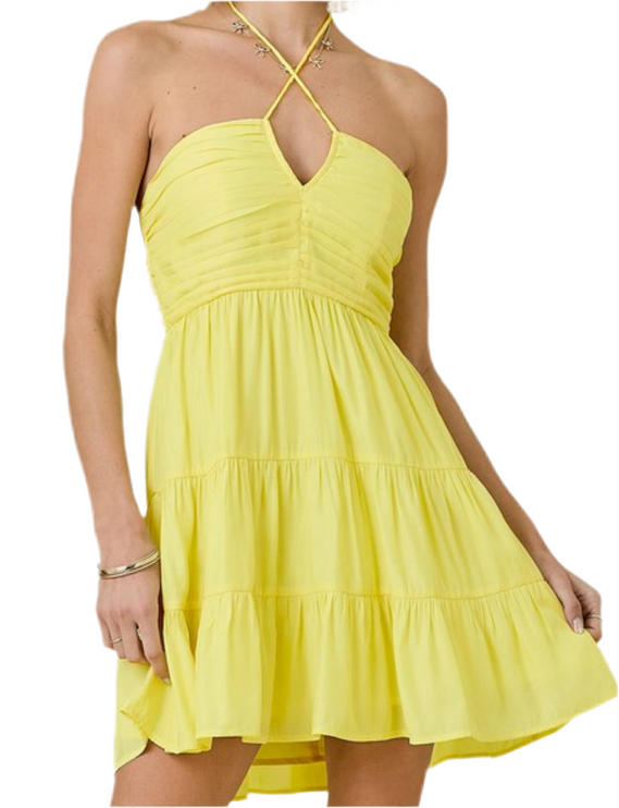 Millie Tiered Halter Mini Dress - Diva Dolls Boutique