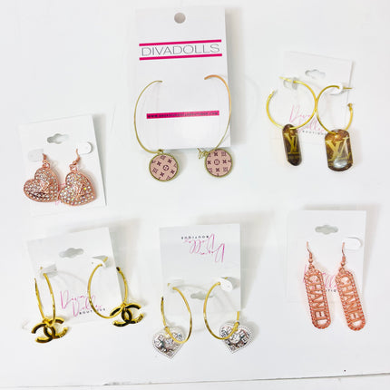 Upcycled Designer Earrings - Diva Dolls Boutique