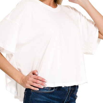 Cassie Cotton Oversized High-Low Tee