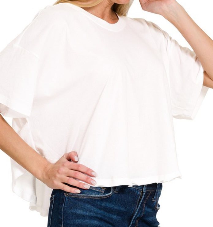 Cassie Cotton Oversized High-Low Tee