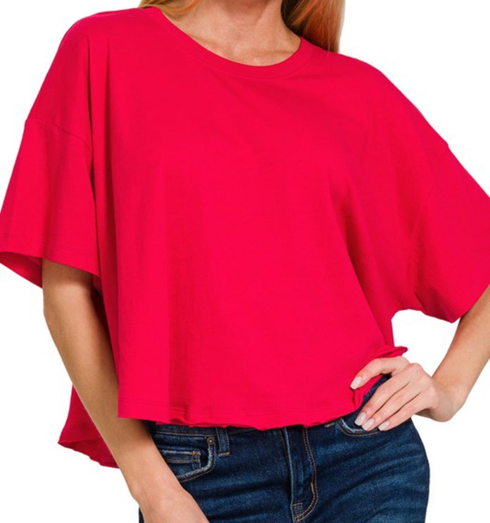 Cassie Cotton Oversized High-Low Tee