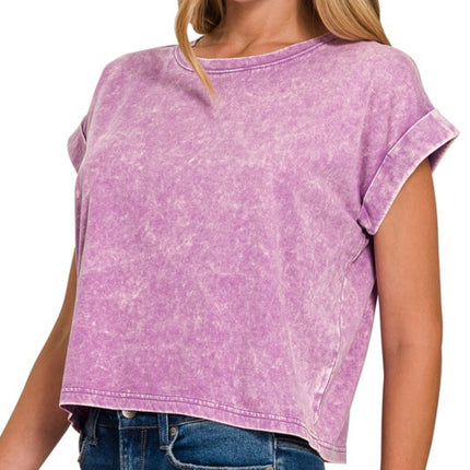 Wentzel Washed Cotton Cuffed Sleeve T-Shirt