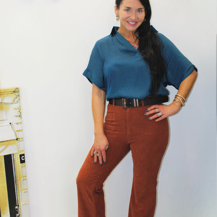 Callie Collar High Low Top - Diva Dolls Boutique