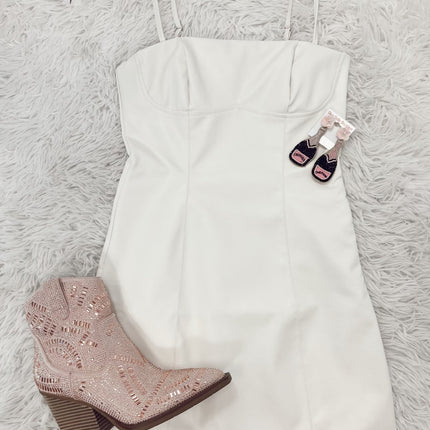 White Vegan Leather Dress