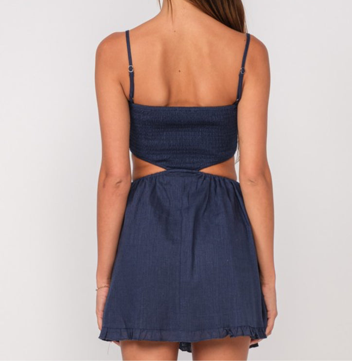 Nora Navy Blue Cut-Out Mini Dress